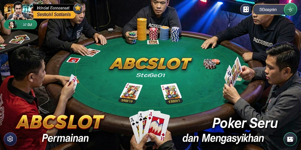 Tampilan gameplay Poker yang mendebarkan di ABCSLOT.