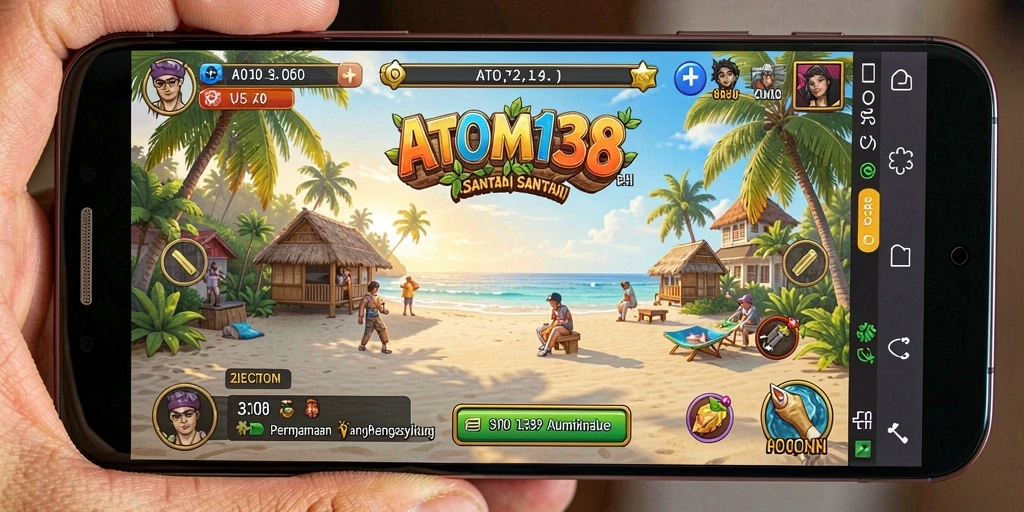 Tangkapan layar menunjukkan gameplay santai dan mengasyikkan dari ATOM138.