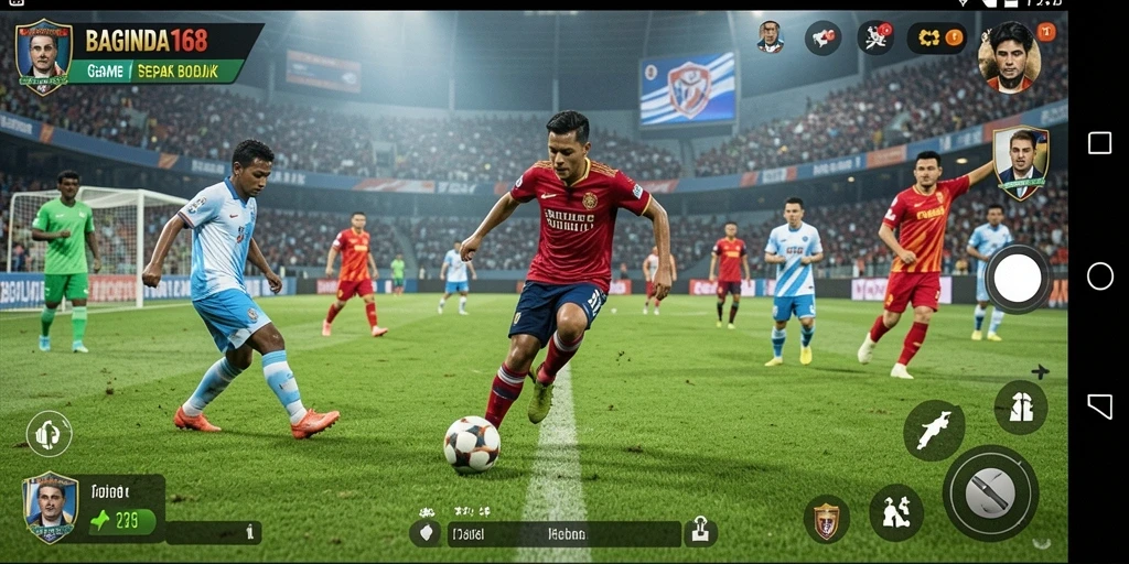 Tampilan gameplay terbaik dari BAGINDA168 yang menyajikan aksi sepak bola seru.