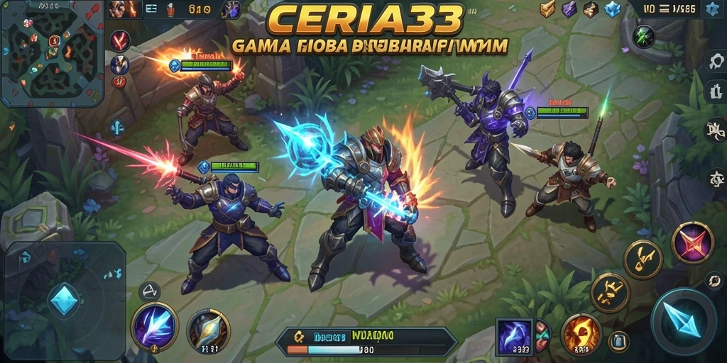 Tangkapan layar permainan <strong>CERIA33</strong> menampilkan aksi pertarungan tim yang mendebarkan.