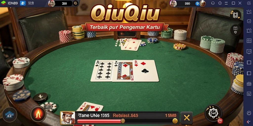 Tampilan gameplay seru IDN89 dengan kartu QiuQiu.