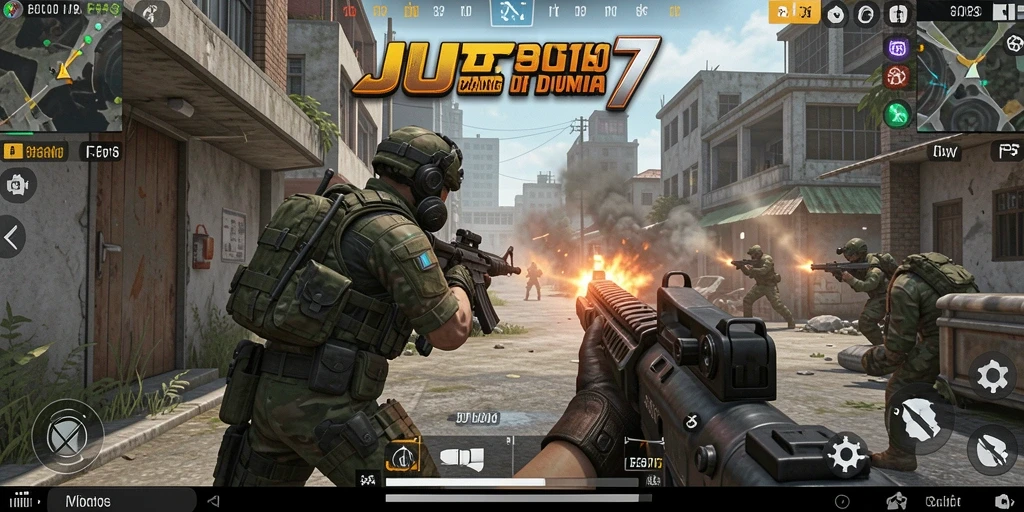 Tangkapan layar dari gameplay JUTA7 yang intens dan penuh aksi.