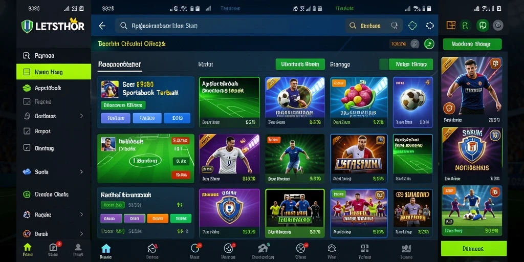 Tangkapan layar LETSTHOR menampilkan antarmuka yang menarik dengan informasi taruhan terkini.