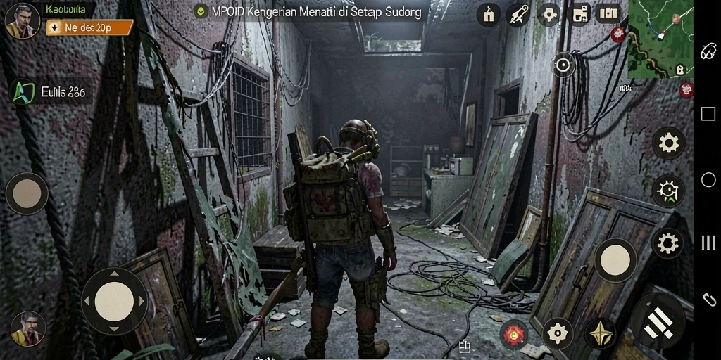 Screenshot MPOID menunjukkan pemain menghadapi kegelapan yang mencekam.