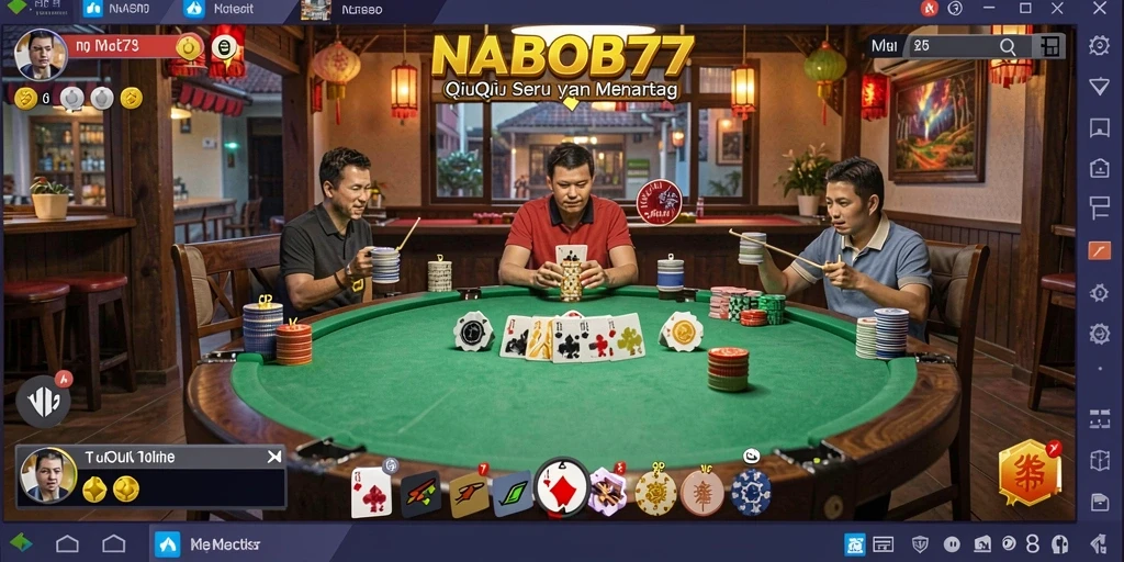 Screenshot gameplay NABOB77 yang menampilkan suasana seru permainan QiuQiu.
