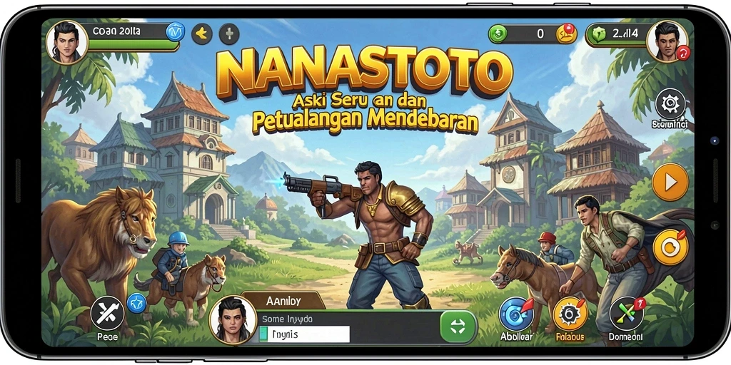 Screenshot gameplay NANASTOTO yang menunjukkan aksi pertempuran seru.