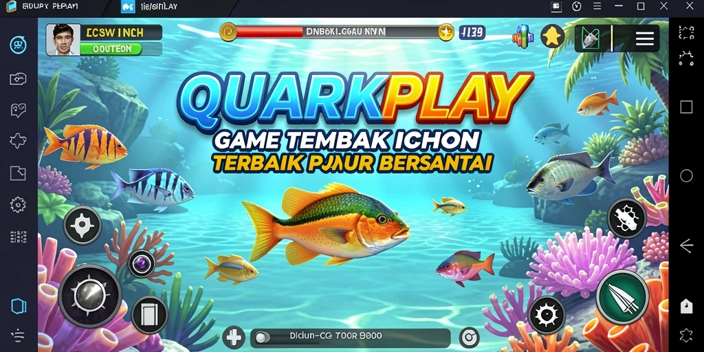 Tampilan gameplay QUARKPLAY yang menampilkan aksi tembak ikan yang seru.
