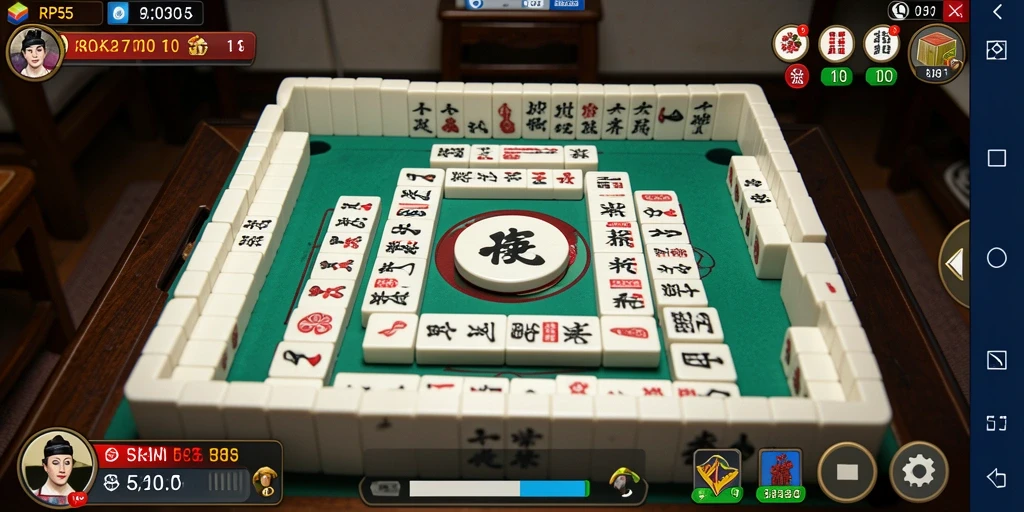 Tampilan gameplay RP55 dengan fitur Mahjong yang menarik.