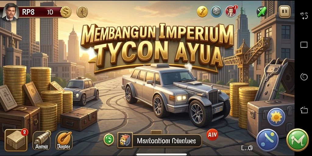 Tampilan menarik dari gameplay RP8 yang menggambarkan strategi bisnis.
