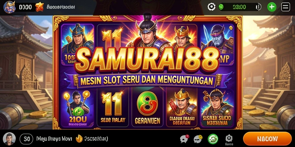 Tampilan menakjubkan dari gameplay slot SAMURAI88, penuh warna dan efek menarik.