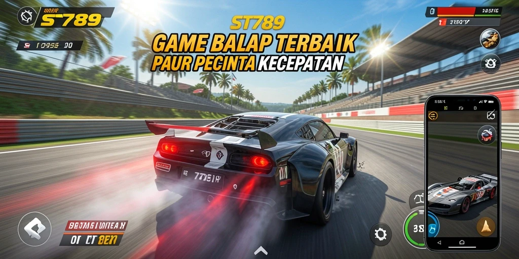 Screenshot gameplay ST789 menunjukkan aksi balap mendebarkan.