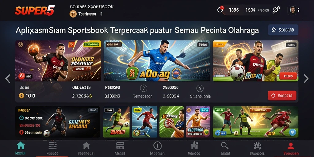 Tangkapan layar utama dari gameplay Sportsbook SUPER5 yang menarik.