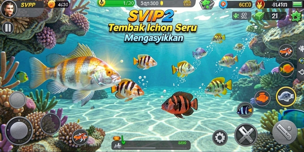 Screenshot tampilan gameplay Tembak Ikan SVIP2 yang seru.