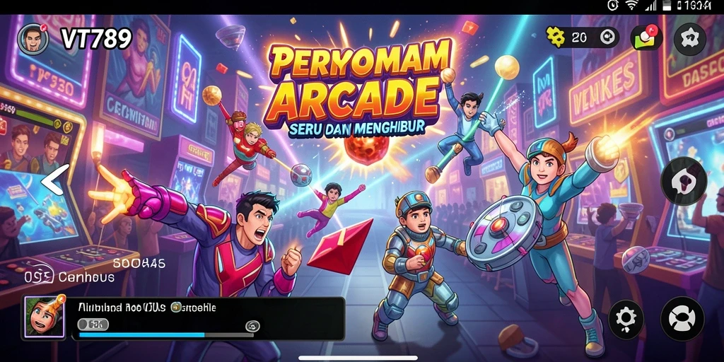 Gambar layar utama VT789 yang menunjukkan gameplay seru dan menantang.
