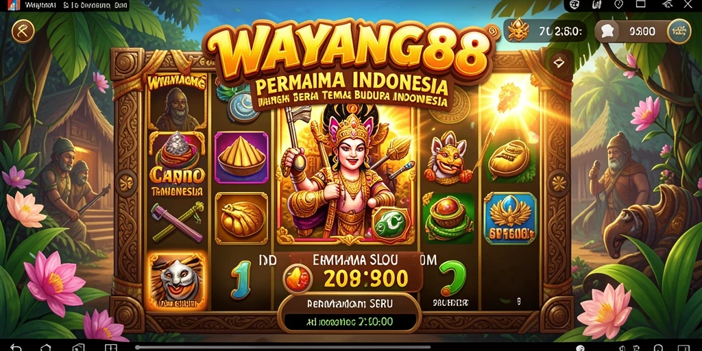 Tampilan gameplay seru dengan simbol wayang dari WAYANG88.