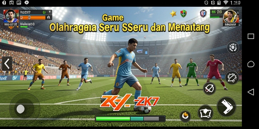 Screenshot ZK7 yang menampilkan aksi menegangkan dalam pertandingan olahraga.